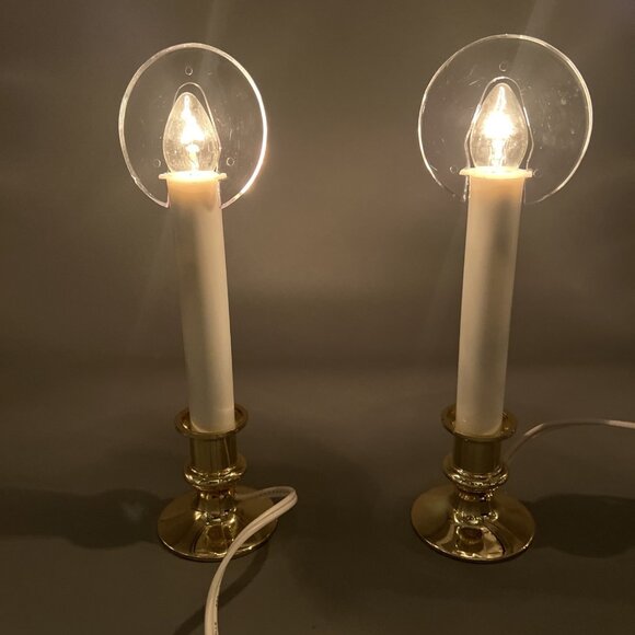 2 Electric Window Christmas Candle Lights Halo w/ Sensors Dusk to Dawn Plug-In - Picture 1 of 9